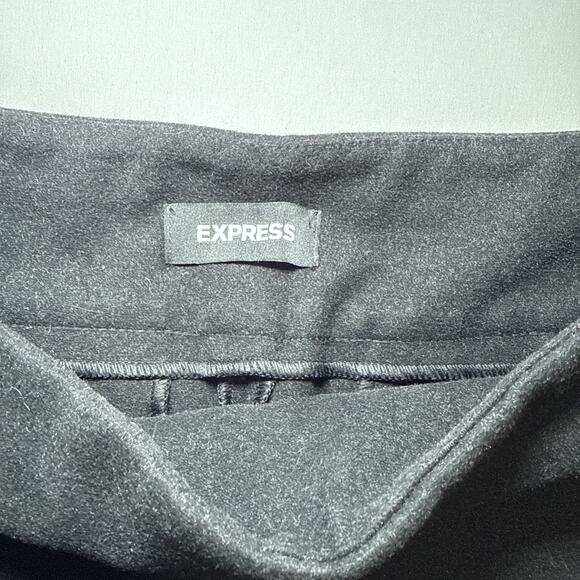 Express Boot Cut High Rise Pull On Dark Charcoal Gray Pants Career Large NWOT - Picture 2 of 11